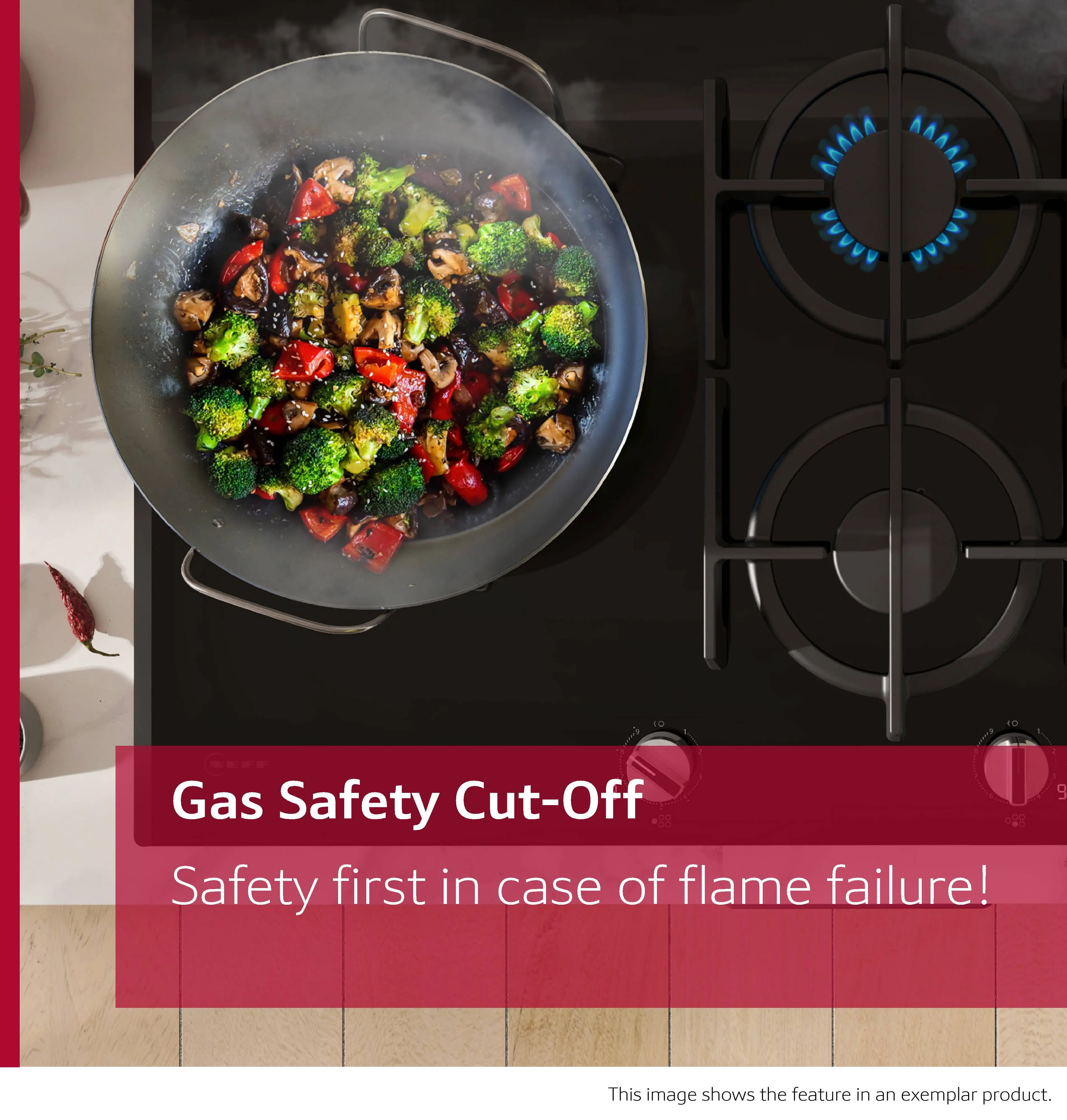 Neff T26CIP8S0 - Black Gas Hob - 60cm - 4 Zones - Image 6