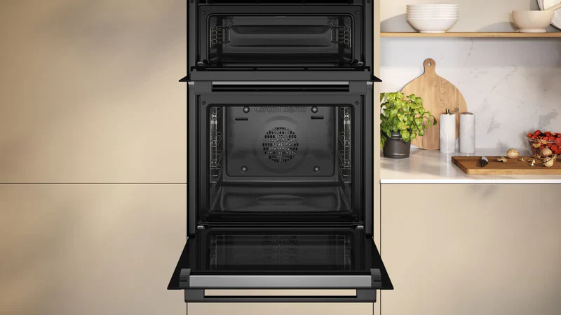 NEFF U2ACH7AG7B - Black/Graphite Double Oven - 71L/34L - A+B Rated - Image 2
