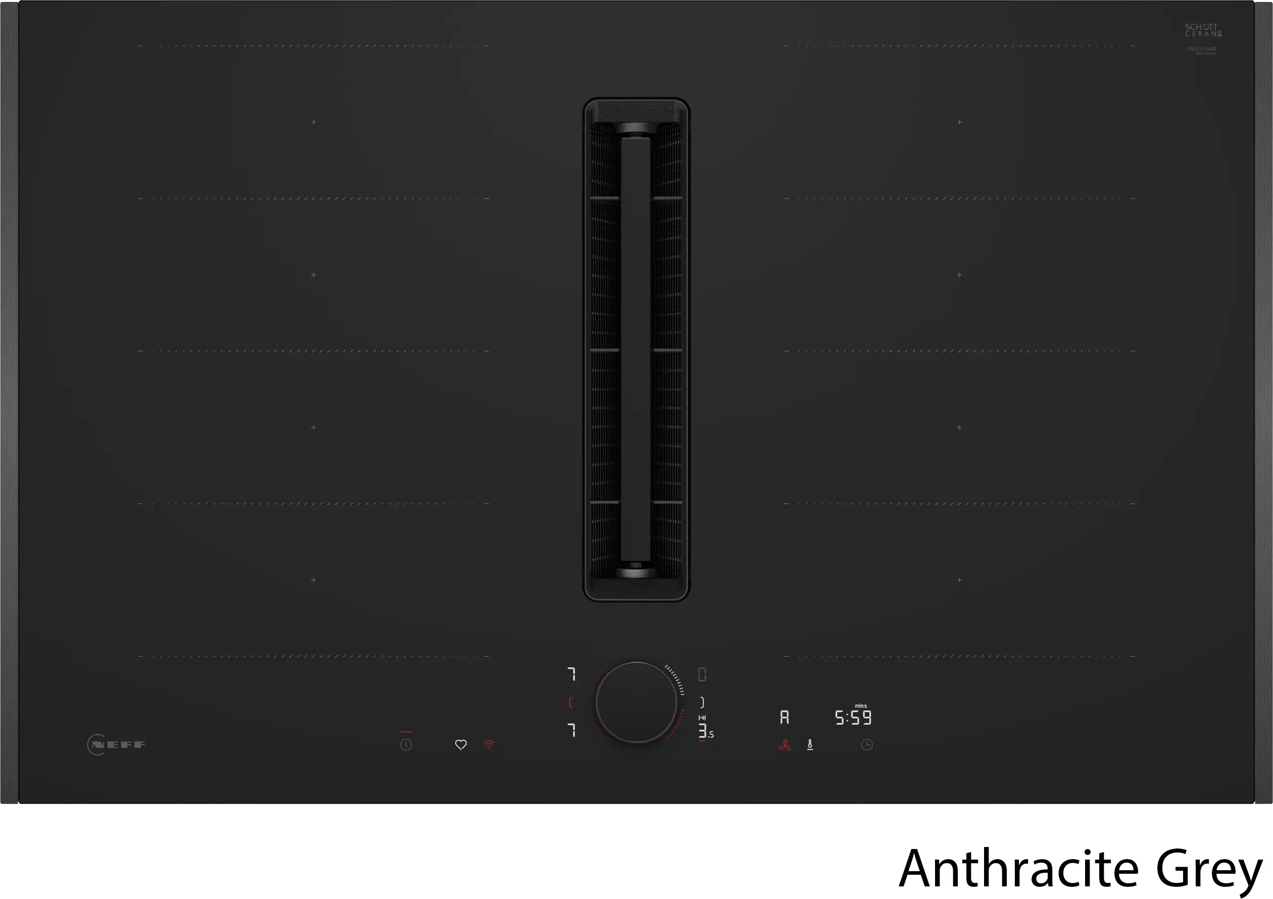 Neff V68YYX4B0 - Matt Black 80cm Induction Hob with Integrated Ventilation - 4 Zones - B Energy - Image 6