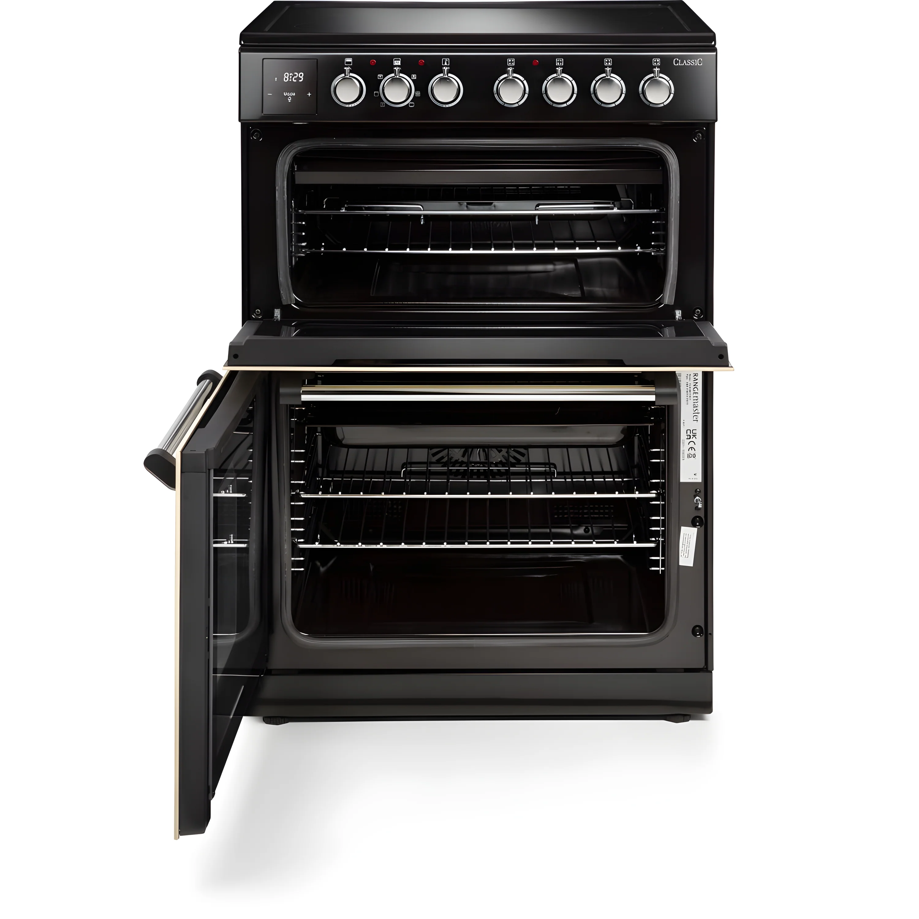 Rangemaster CLA60ECBL/C - Black Ceramic Electric Cooker - 69/39L Capacity - A Energy Rating - Image 2