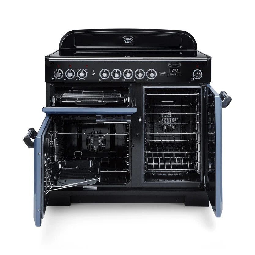 Rangemaster Classic Deluxe CDL100EIWH/C - White/Chrome Range Cooker - 79L + 82L - A Rated - Image 2