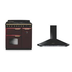 Rangemaster CLDL90DFPBOR/AB1  Classic Deluxe CLDL90DFPBOR/AB1 - Bordeaux/Antique Brass Range Cooker - Dual Fuel - A Energy Rating - Image 5