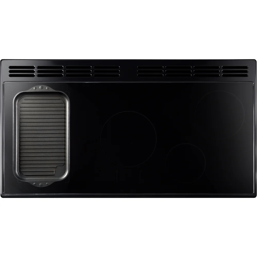 Rangemaster CLDLB110EIPGBL/AB1 Classic Deluxe - Gloss Black/Antique Brass Range Cooker - 110cm Electric Induction - A Energy - Image 2