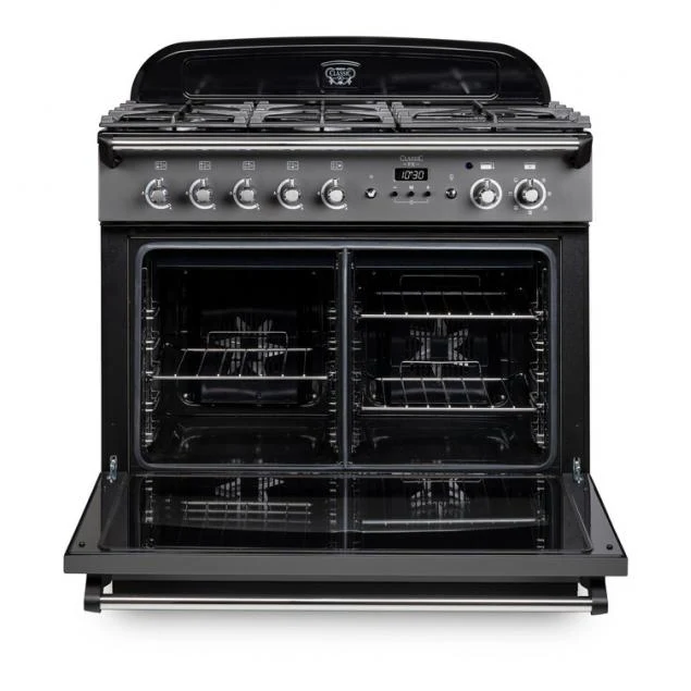 Rangemaster Classic FX CLAS90FXDFFSB/B - Stone Blue/Brass Range Cooker - 114L - A Rated - Image 3