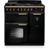 Rangemaster CLDL90DFPGBL/AB1 - Gloss Black/Antique Brass Range Cooker - 90cm Dual Fuel - A Rated - Image 2
