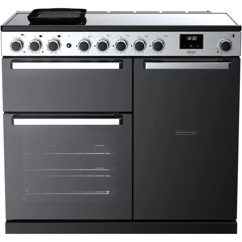 Rangemaster EDDL100EIGBLK/CM1 Edge Deluxe 100cm Induction Black Glass/Chrome
