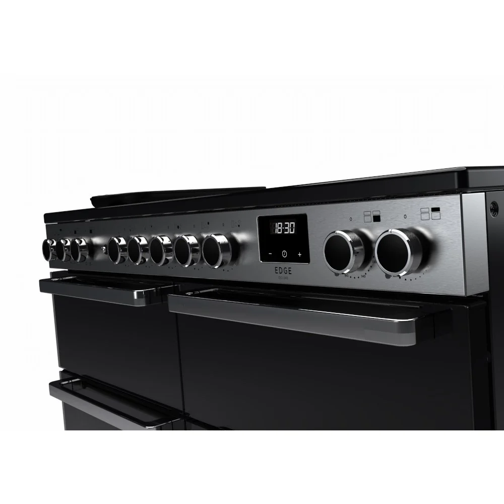 Rangemaster EDDLB110EIGBLK/CM1 Edge Deluxe 110cm BC Induction Black Glass/Chrome - Image 2