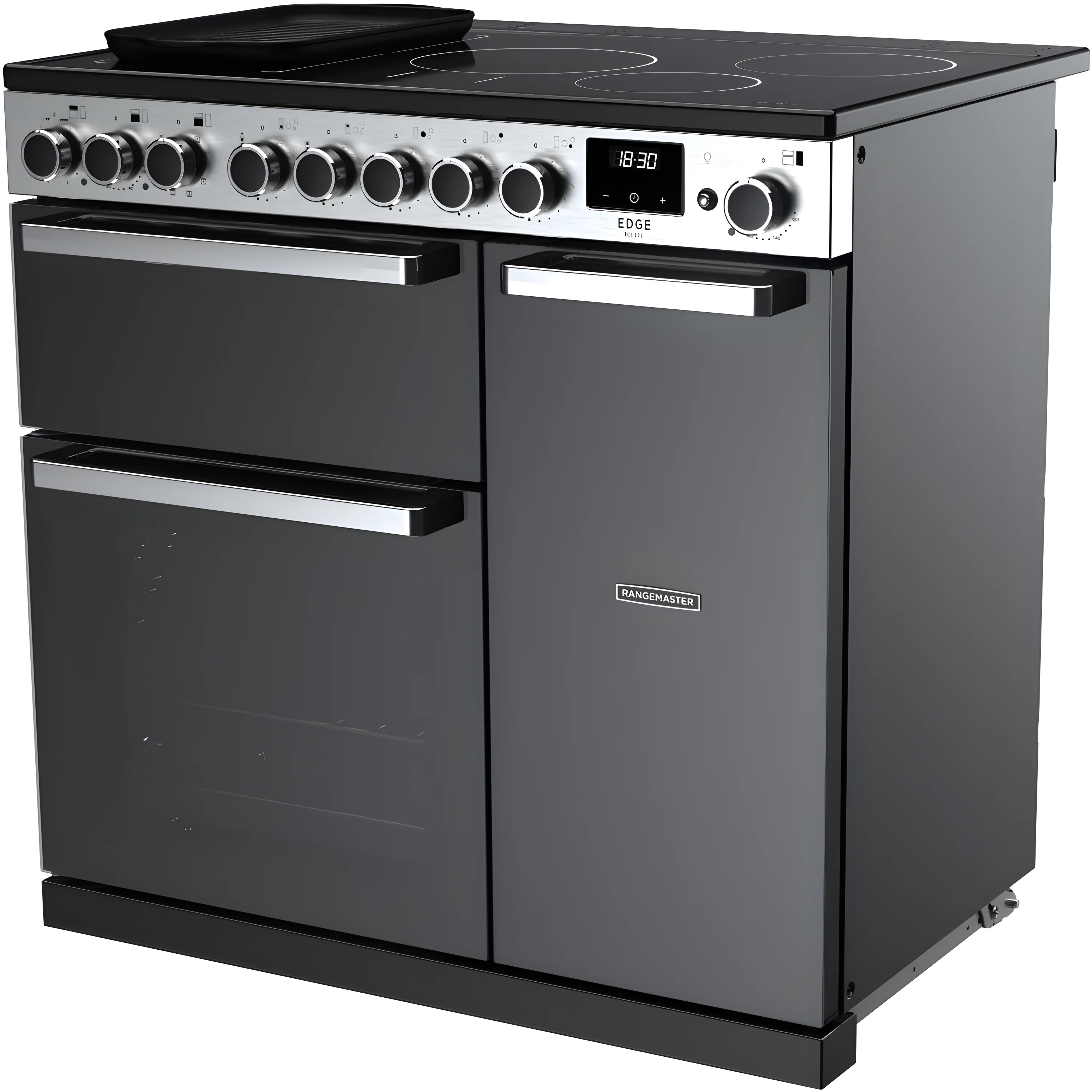 Rangemaster EDDL90EIGBLK/CM1 Edge Deluxe 90cm Induction Black Glass/Chrome - Image 2