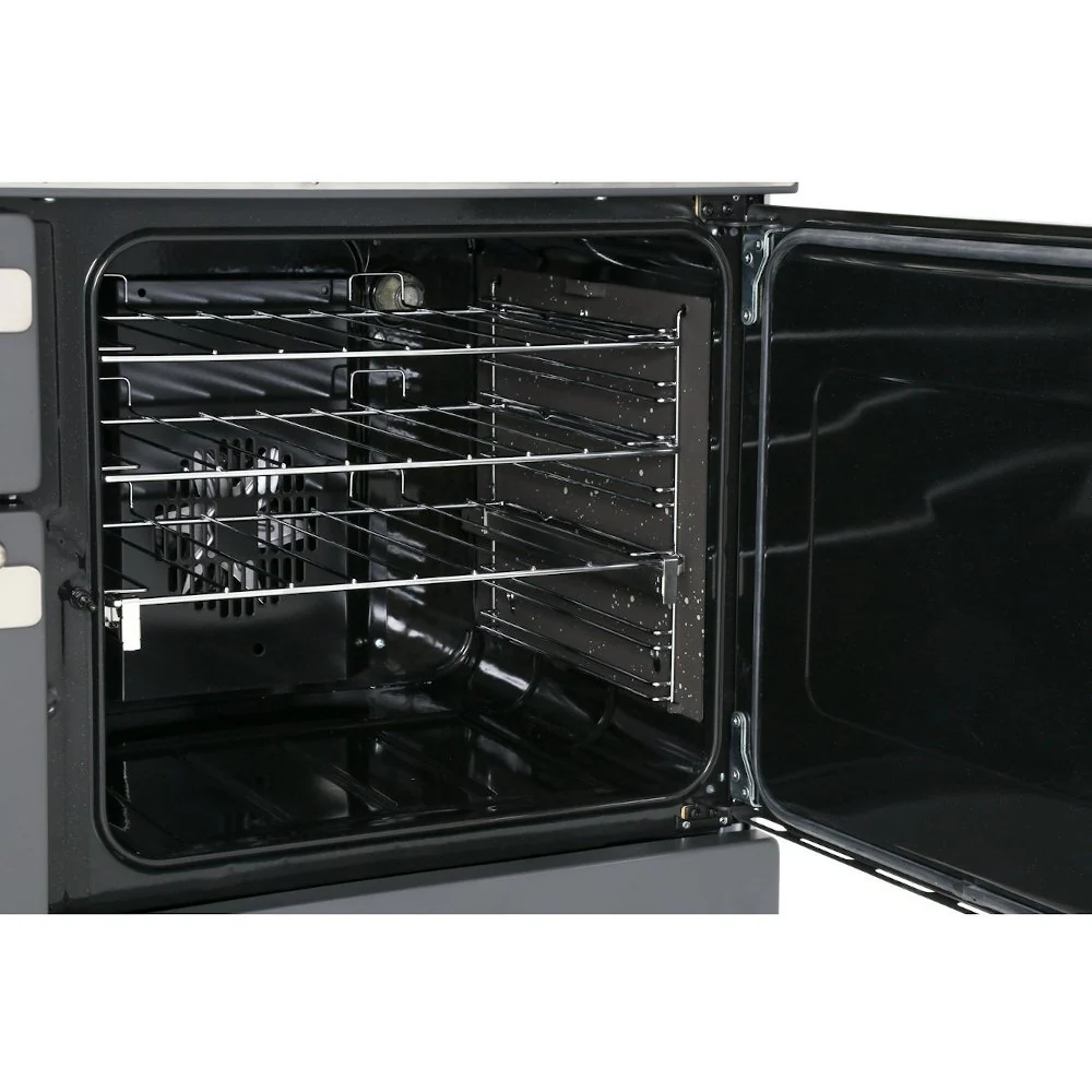 Rangemaster Elise ELS110DFFGB - Black/Brushed Chrome Range Cooker - Dual Fuel - A Energy Rated - Image 5