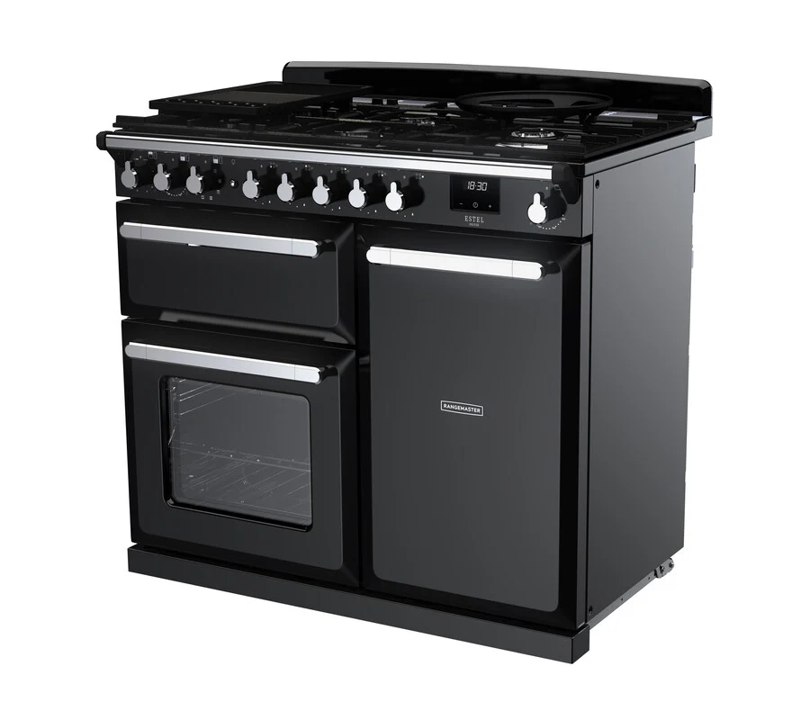 Rangemaster ESDL100DFPGBL/CM1 Estel Deluxe 100cm Dual Fuel Black/Chrome - Image 3