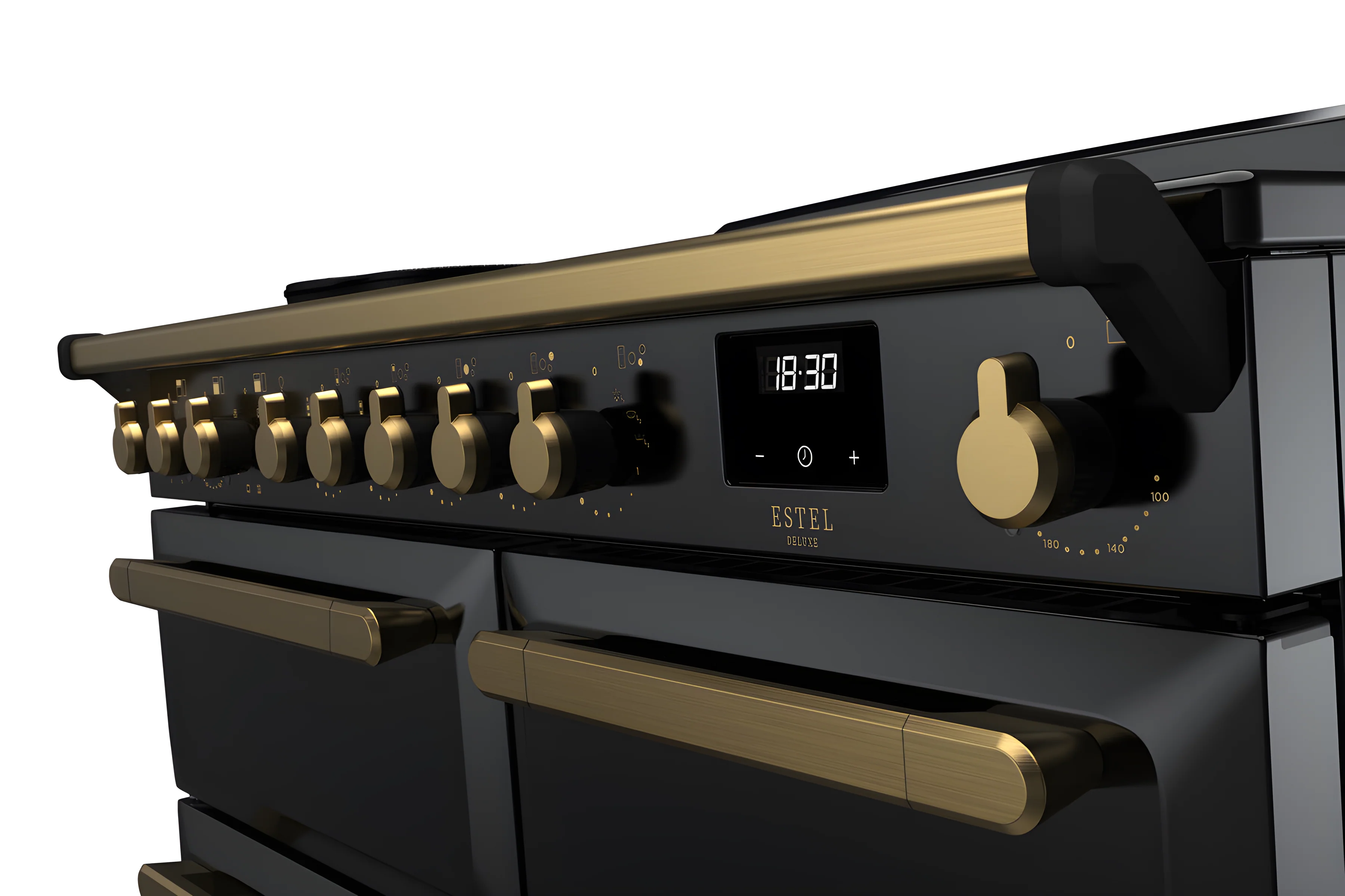 Rangemaster ESDL100EIPGBL/AB1 Estel Deluxe 100cm Induction Black/Antique Brass - Image 3