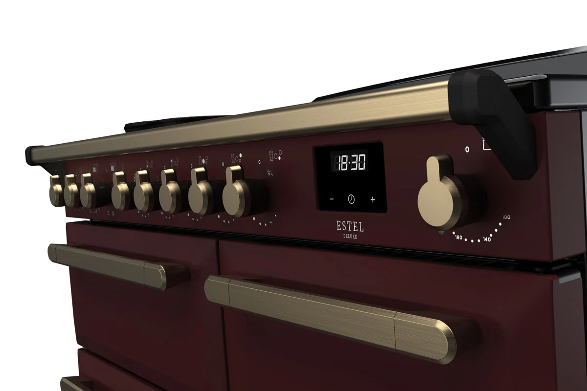 Rangemaster ESDL100EIPBOR/AB1 Estel Deluxe 100cm Induction Bordeaux/Antique Brass - Image 2