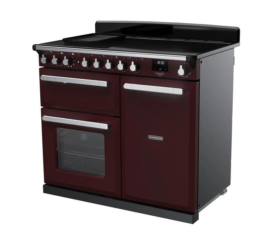 Rangemaster ESDL100EIPBOR/CM1 Estel Deluxe 100cm Induction Bordeaux/Chrome - Image 3
