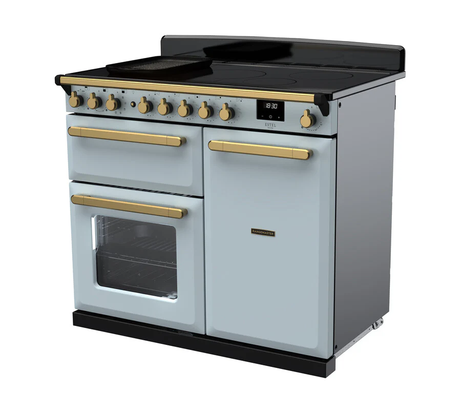 Rangemaster ESDL100EIPMSB/AB1 Estel Deluxe 100cm Induction Misty Blue/Antique Brass - Image 3