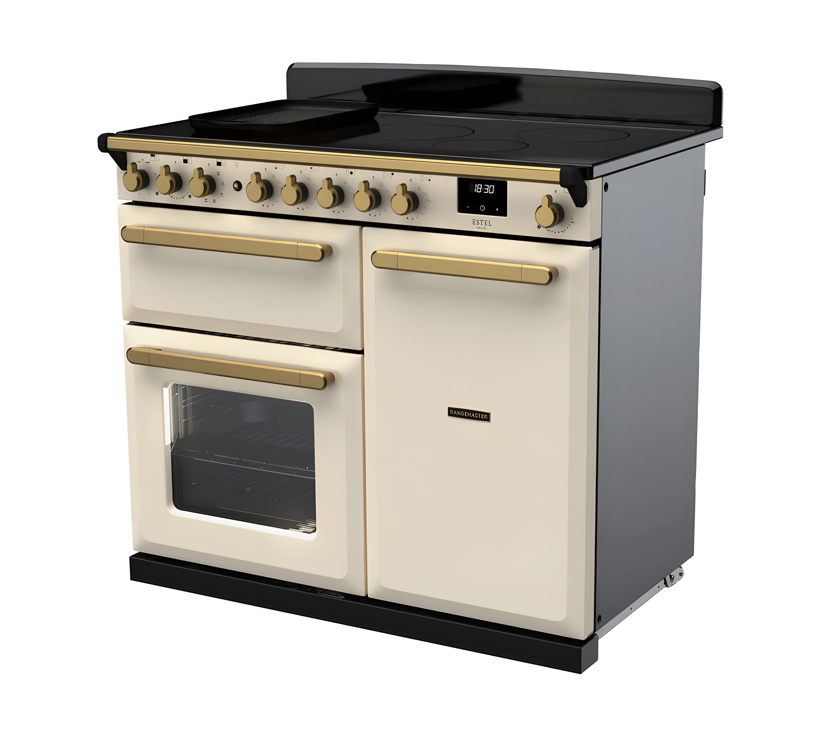 Rangemaster ESDL100EIPPCR/AB1 Estel Deluxe 100cm Induction Pale Cream/Antique Brass - Image 3