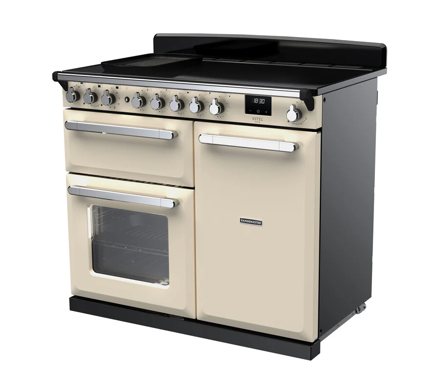 Rangemaster ESDL100EIPPCR/CM1 Estel Deluxe 100cm Induction Pale Cream/Chrome - Image 3