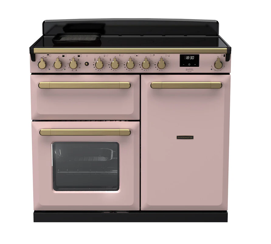Rangemaster ESDL100EIPPPK/AB1 Estel Deluxe 100cm Induction Pale Pink/Antique Brass