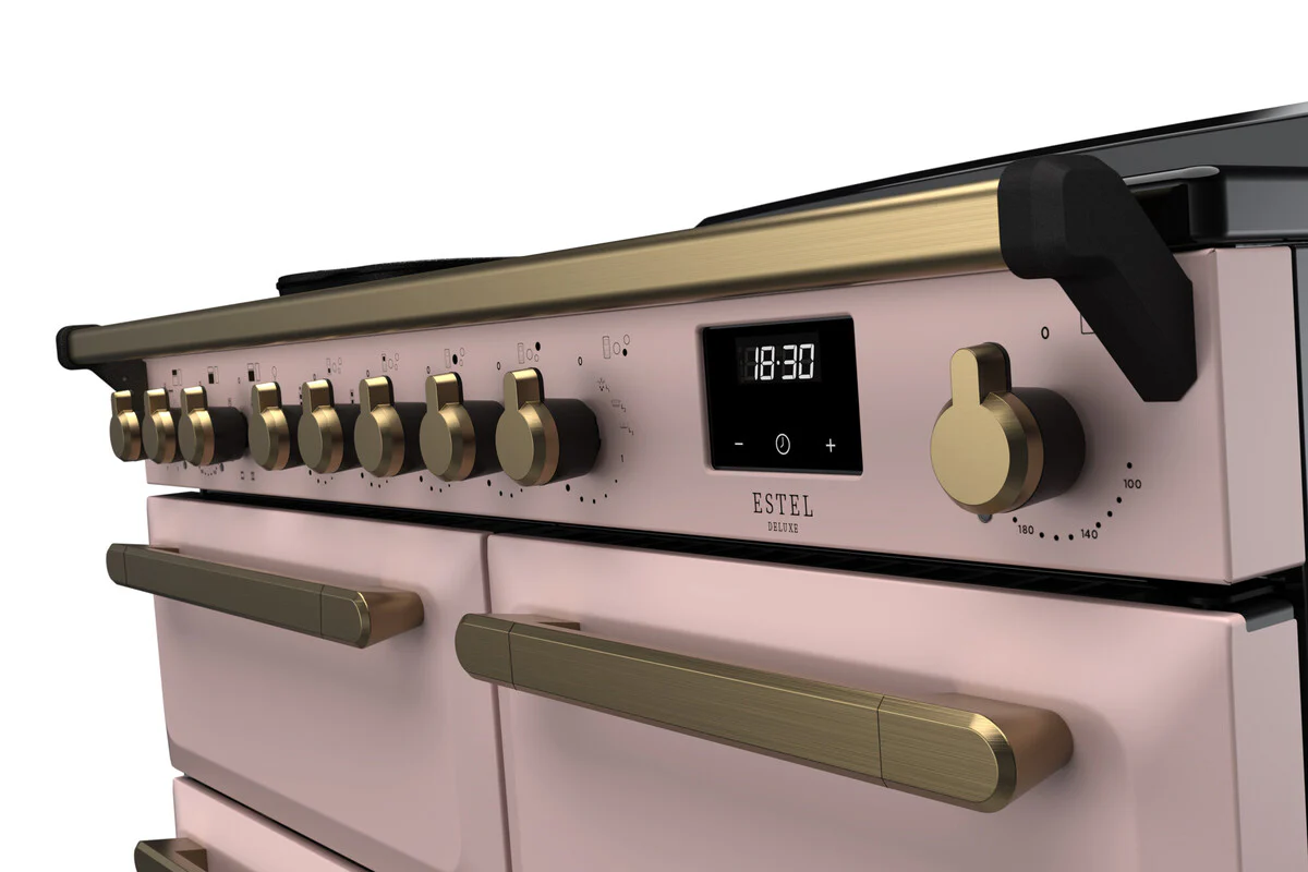 Rangemaster ESDL100EIPPPK/AB1 Estel Deluxe 100cm Induction Pale Pink/Antique Brass - Image 2
