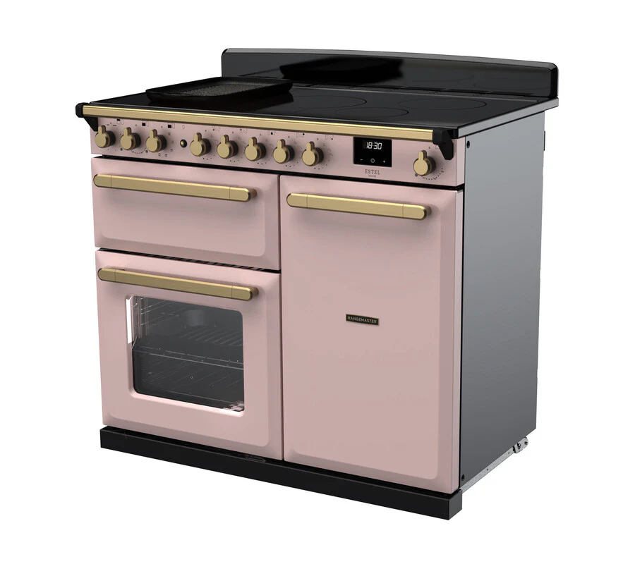 Rangemaster ESDL100EIPPPK/AB1 Estel Deluxe 100cm Induction Pale Pink/Antique Brass - Image 3