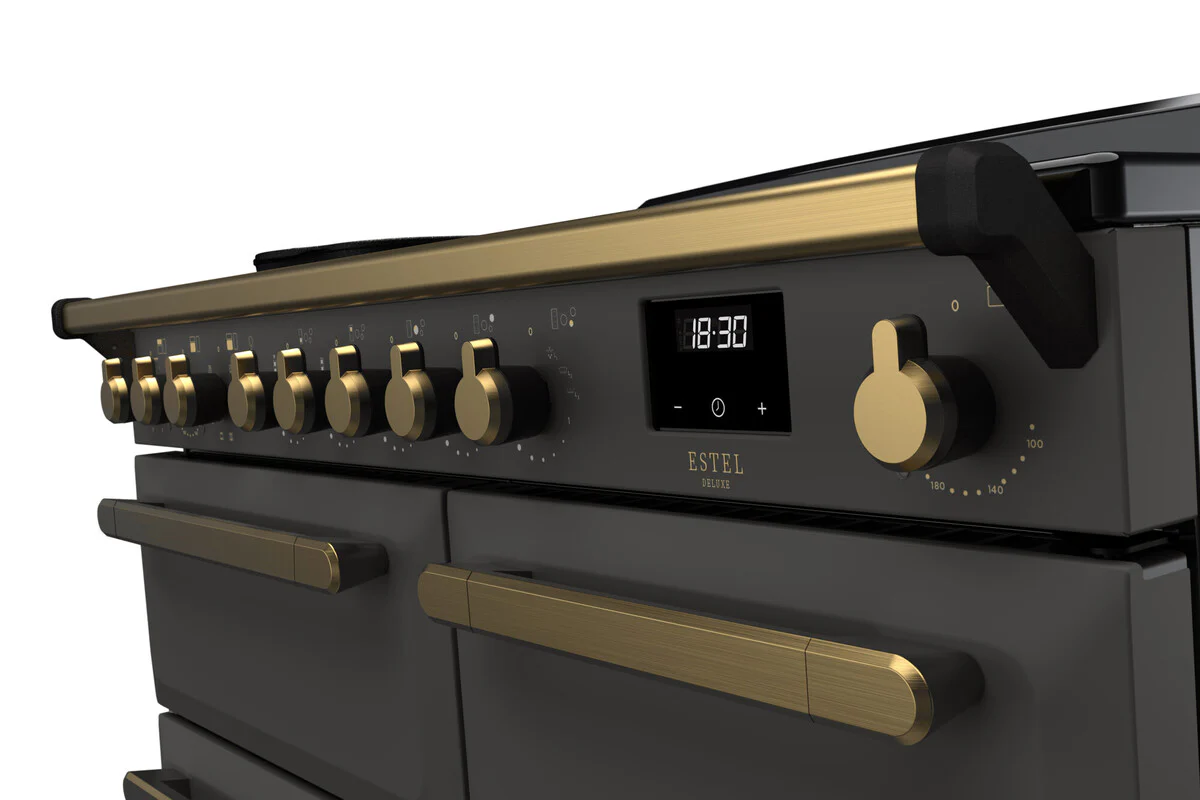 Rangemaster ESDL100EIPSLT/AB1 Estel Deluxe 100cm Induction Slate/Antique Brass - Image 2