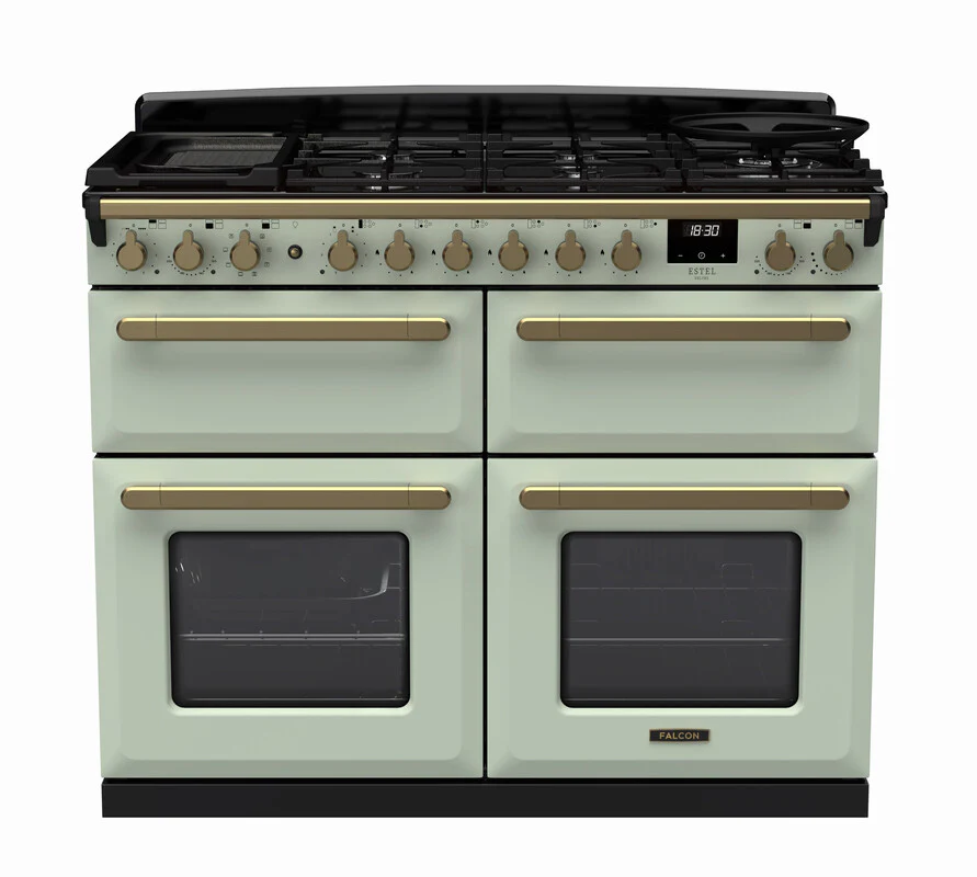 Rangemaster ESDLB110DFPMNT/AB1 Estel Deluxe 110cm BC Dual Fuel Mint/Antique Brass