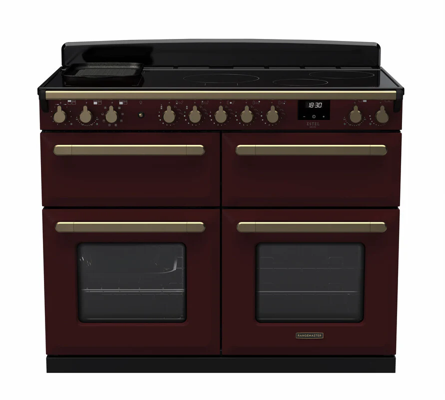Rangemaster ESDLB110EIPBOR/AB1 Estel Deluxe 110cm BC Induction Bordeaux/Antique Brass