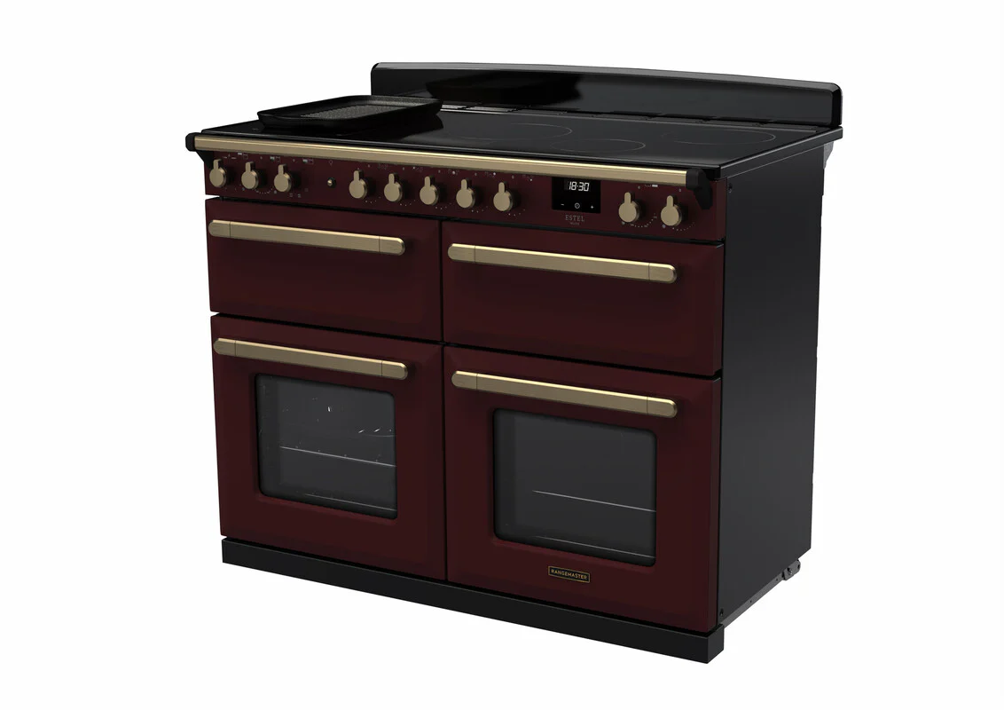 Rangemaster ESDLB110EIPBOR/AB1 Estel Deluxe 110cm BC Induction Bordeaux/Antique Brass - Image 2