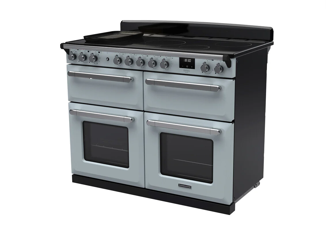 Rangemaster ESDLB110EIPMSB/CM1 Estel Deluxe 110cm BC Induction Misty Blue/Chrome - Image 3