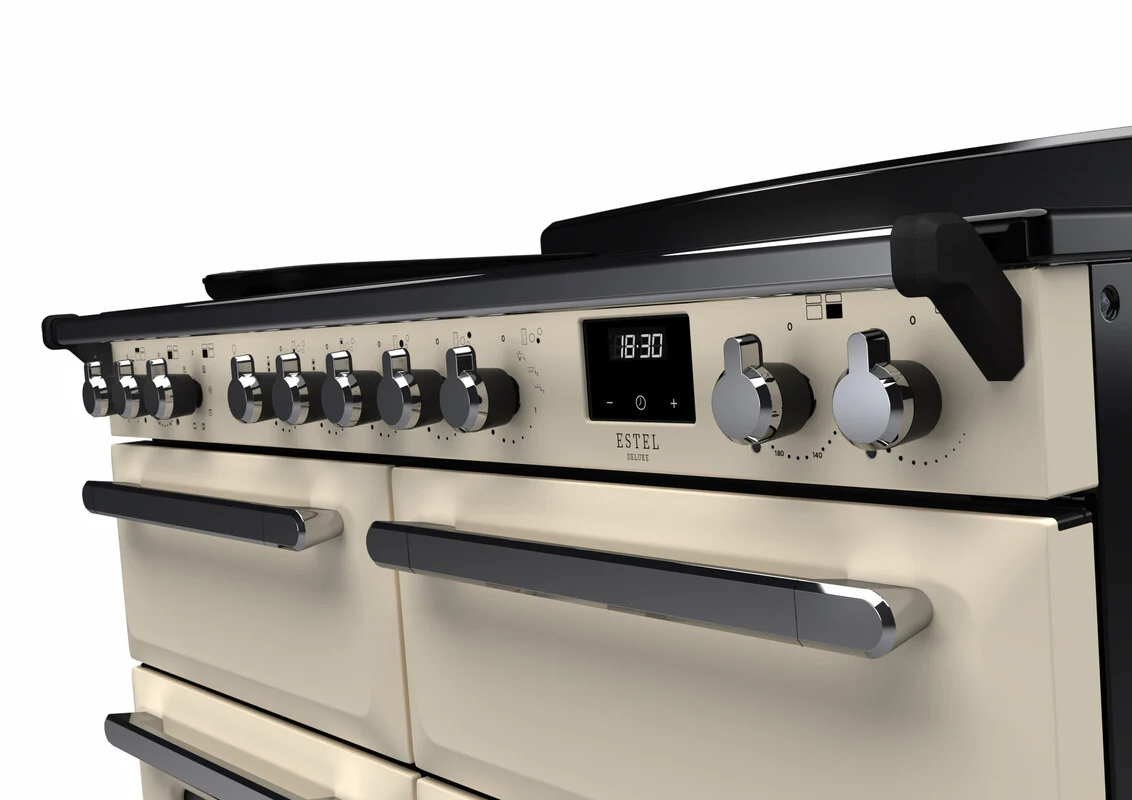 Rangemaster ESDLB110EIPPCR/CM1 Estel Deluxe 110cm BC Induction Pale Cream/Chrome - Image 3