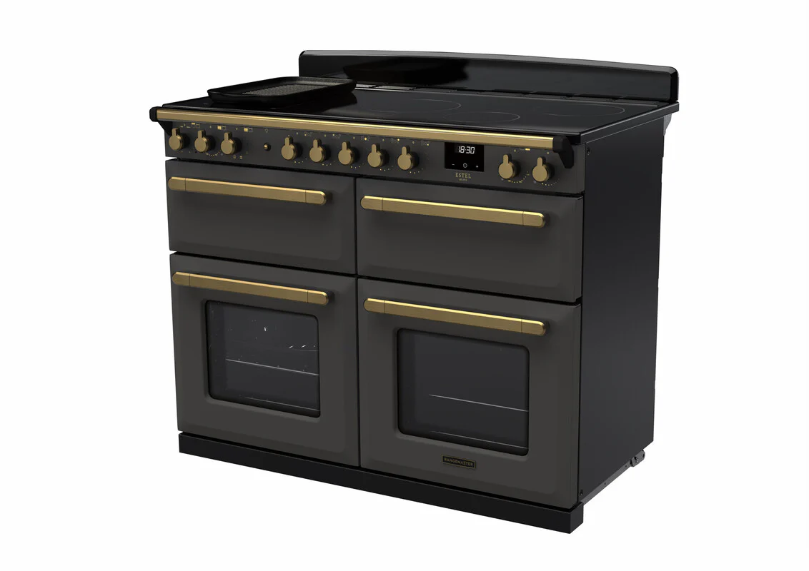 Rangemaster ESDLB110EIPSLT/AB1 Estel Deluxe 110cm BC Induction Slate/Antique Brass - Image 3