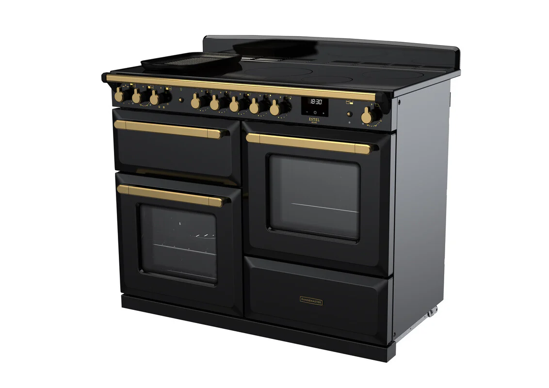 Rangemaster ESDLO110EIPGBL/AB1 Estel Deluxe 110cm Induction Black/Antique Brass - Image 2