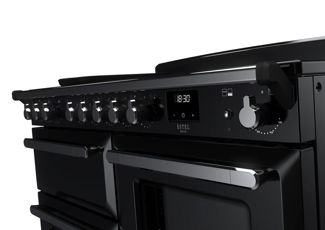 Rangemaster ESDLO110EIPGBL/CM1 Estel Deluxe 110cm Induction Black/Chrome - Image 3