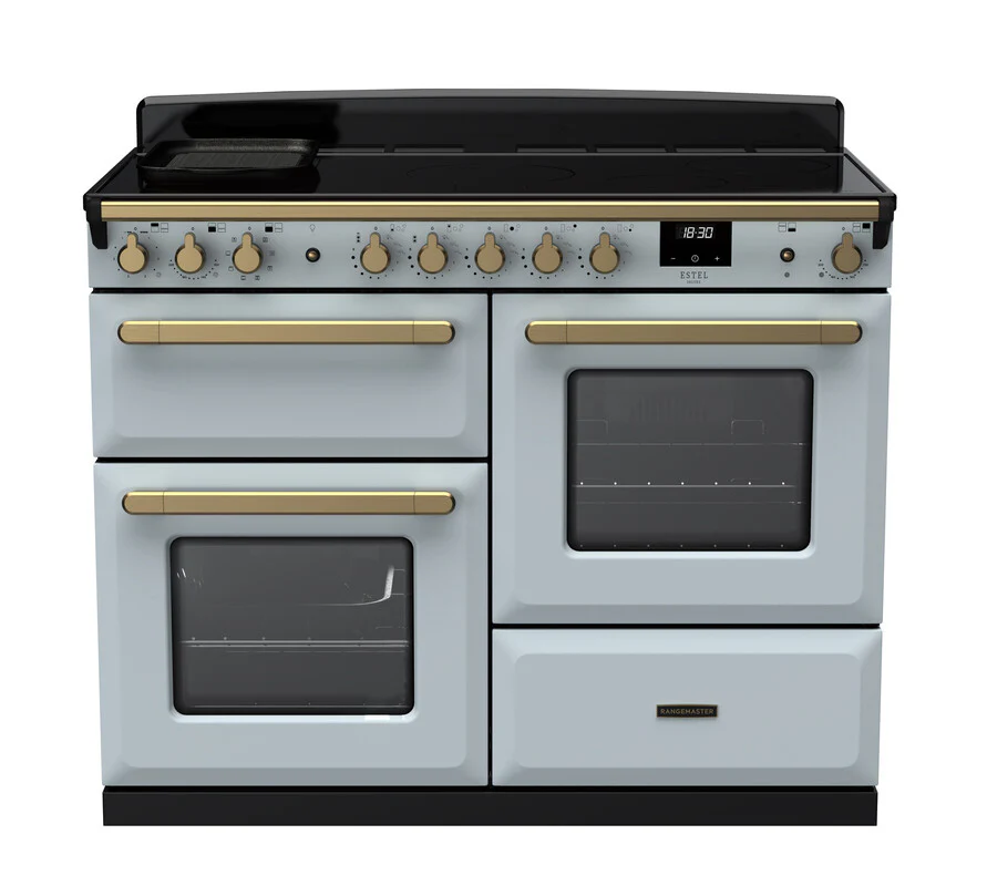 Rangemaster ESDLO110EIPMSB/AB1 Estel Deluxe 110cm Induction Misty Blue/Antique Brass