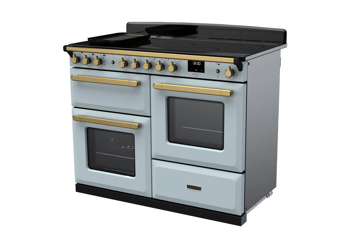 Rangemaster ESDLO110EIPMSB/AB1 Estel Deluxe 110cm Induction Misty Blue/Antique Brass - Image 2