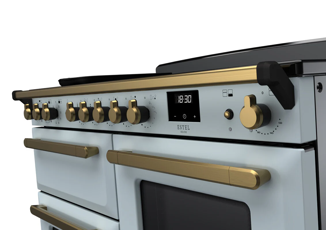 Rangemaster ESDLO110EIPMSB/AB1 Estel Deluxe 110cm Induction Misty Blue/Antique Brass - Image 3