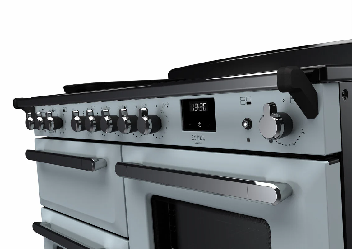 Rangemaster ESDLO110EIPMSB/CM1 Estel Deluxe 110cm Induction Misty Blue/Chrome - Image 3