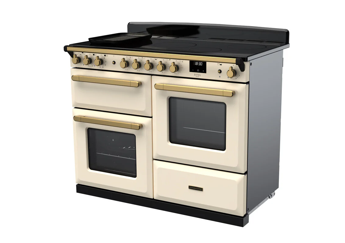 Rangemaster ESDLO110EIPPCR/AB1 Estel Deluxe 110cm Induction Pale Cream/Antique Brass - Image 3
