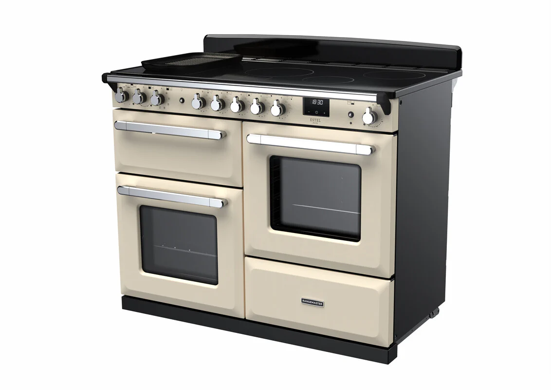 Rangemaster ESDLO110EIPPCR/CM1 Estel Deluxe 110cm Induction Pale Cream/Chrome - Image 3