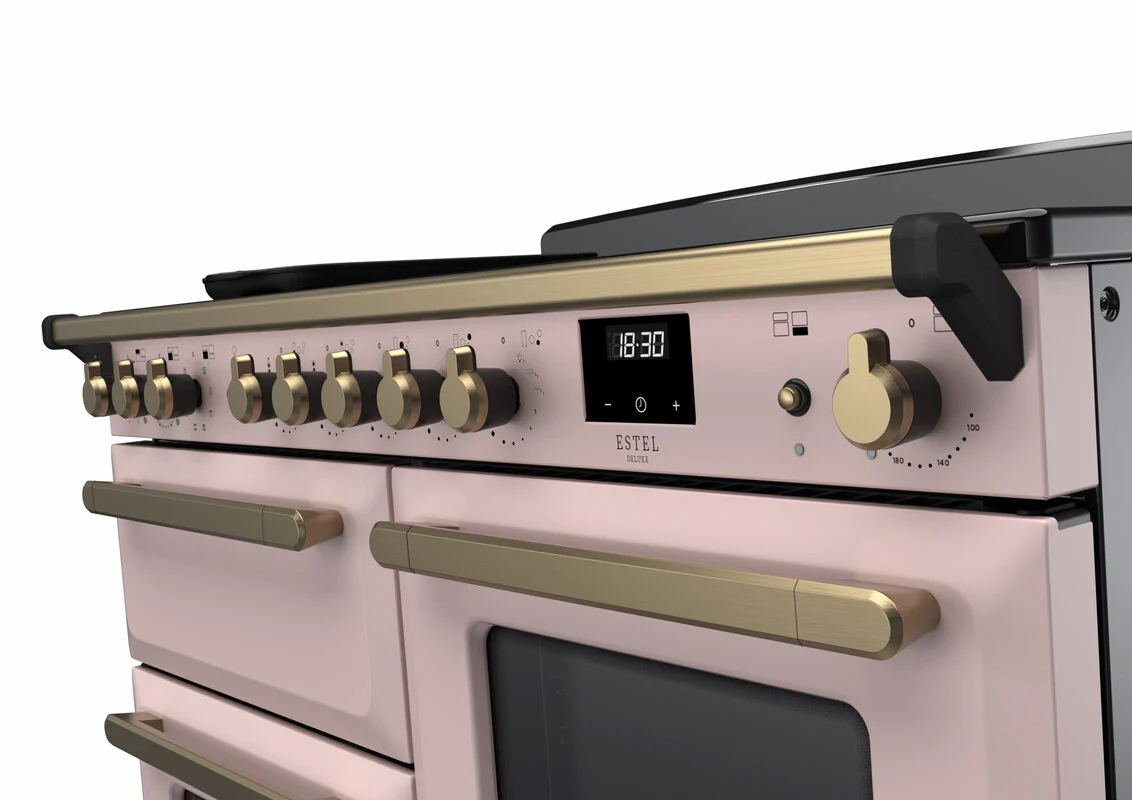 Rangemaster ESDLO110EIPPPK/AB1 Estel Deluxe 110cm Induction Pale Pink/Antique Brass - Image 2