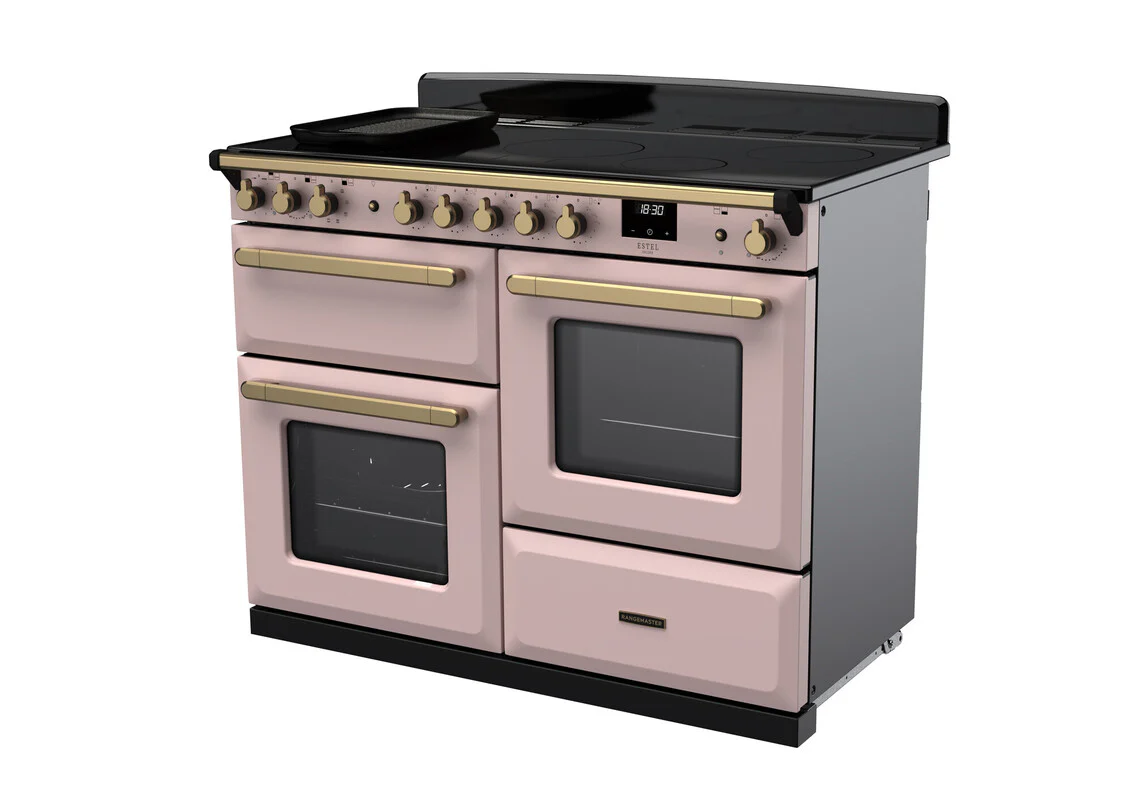 Rangemaster ESDLO110EIPPPK/AB1 Estel Deluxe 110cm Induction Pale Pink/Antique Brass - Image 3
