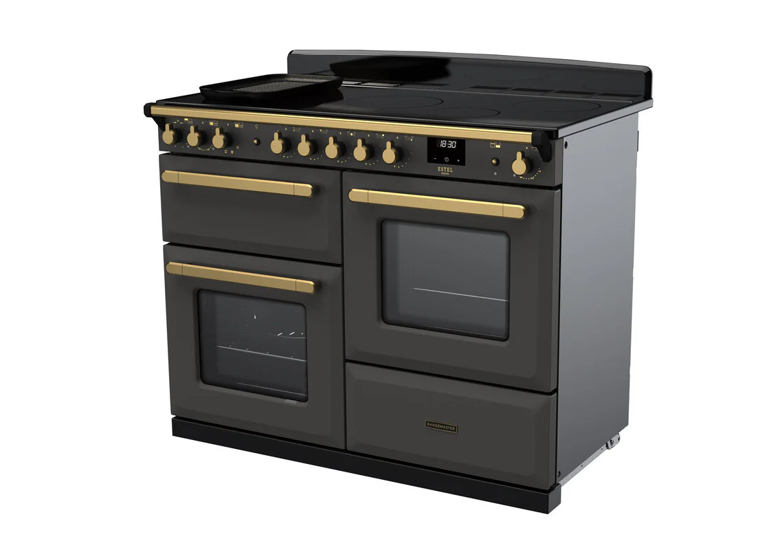 Rangemaster ESDLO110EIPSLT/AB1 Estel Deluxe 110cm Induction Slate/Antique Brass - Image 3