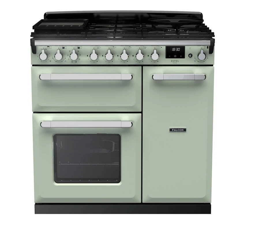 Rangemaster ESDL90DFPMNT/CM1 Estel Deluxe 90cm Dual Fuel Mint/Chrome