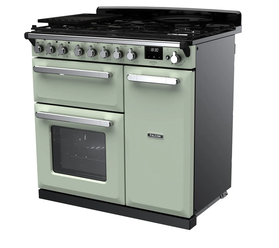 Rangemaster ESDL90DFPMNT/CM1 Estel Deluxe 90cm Dual Fuel Mint/Chrome - Image 3