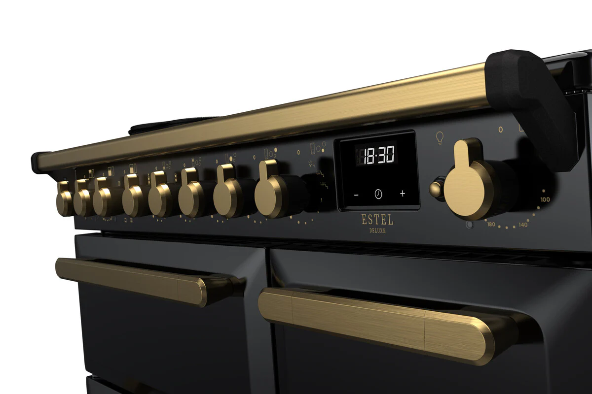 Rangemaster ESDL90EIPGBL/AB1 Estel Deluxe 90cm Induction Black/Antique Brass - Image 3