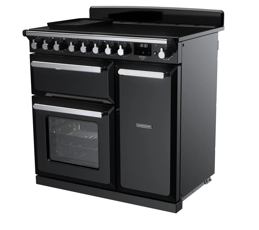 Rangemaster ESDL90EIPGBL/CM1 Estel Deluxe 90cm Induction Black/Chrome - Image 3