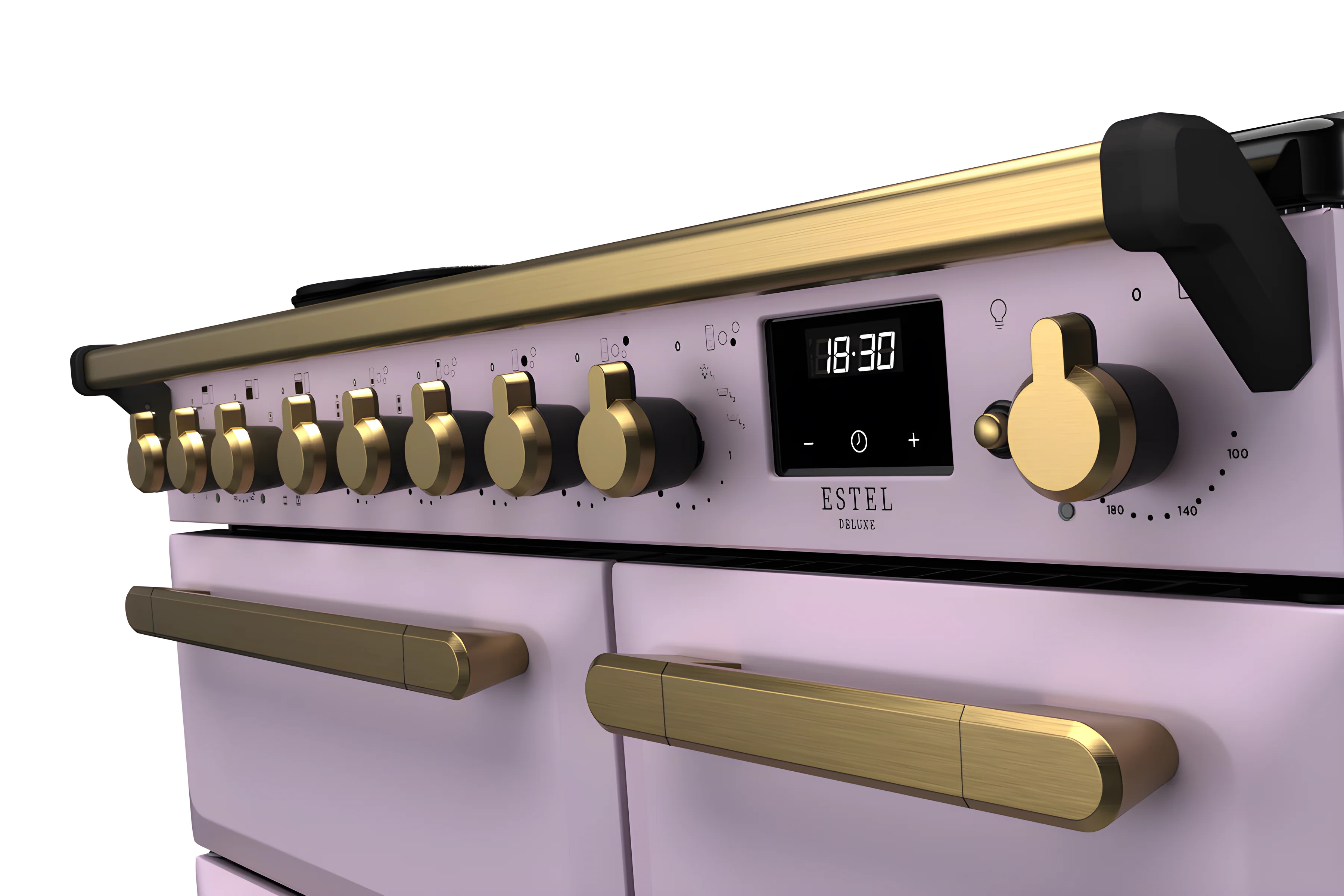 Rangemaster ESDL90EIPHTH/AB1 Estel Deluxe 90cm Induction Heather/Antique Brass - Image 2