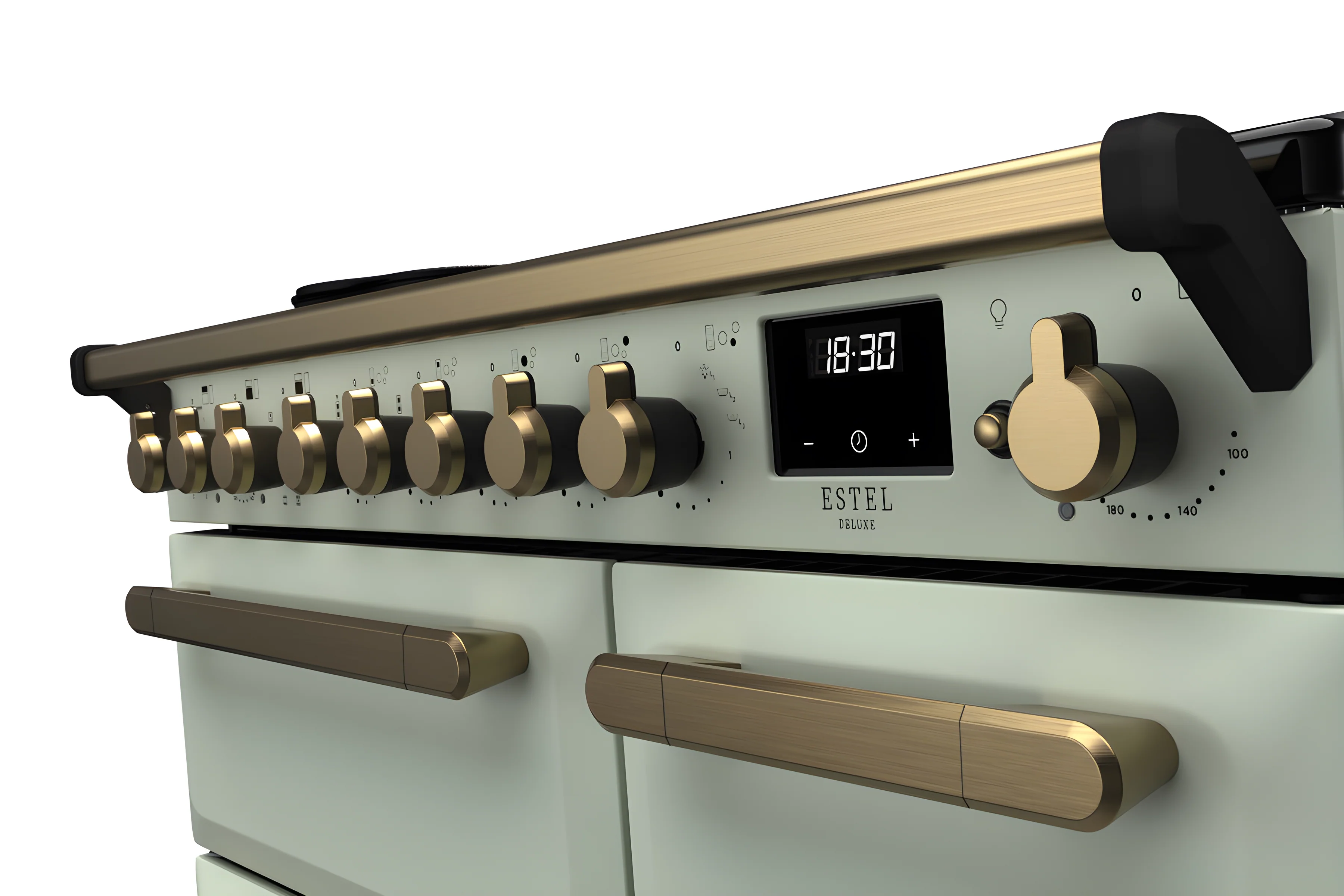 Rangemaster ESDL90EIPMNT/AB1 Estel Deluxe 90cm Induction Mint/Antique Brass - Image 2