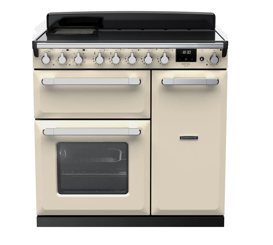 Rangemaster ESDL90EIPPCR/CM1 Estel Deluxe 90cm Induction Pale Cream/Chrome