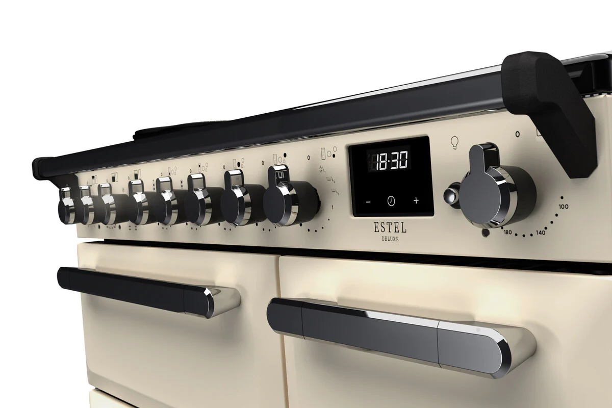 Rangemaster ESDL90EIPPCR/CM1 Estel Deluxe 90cm Induction Pale Cream/Chrome - Image 2