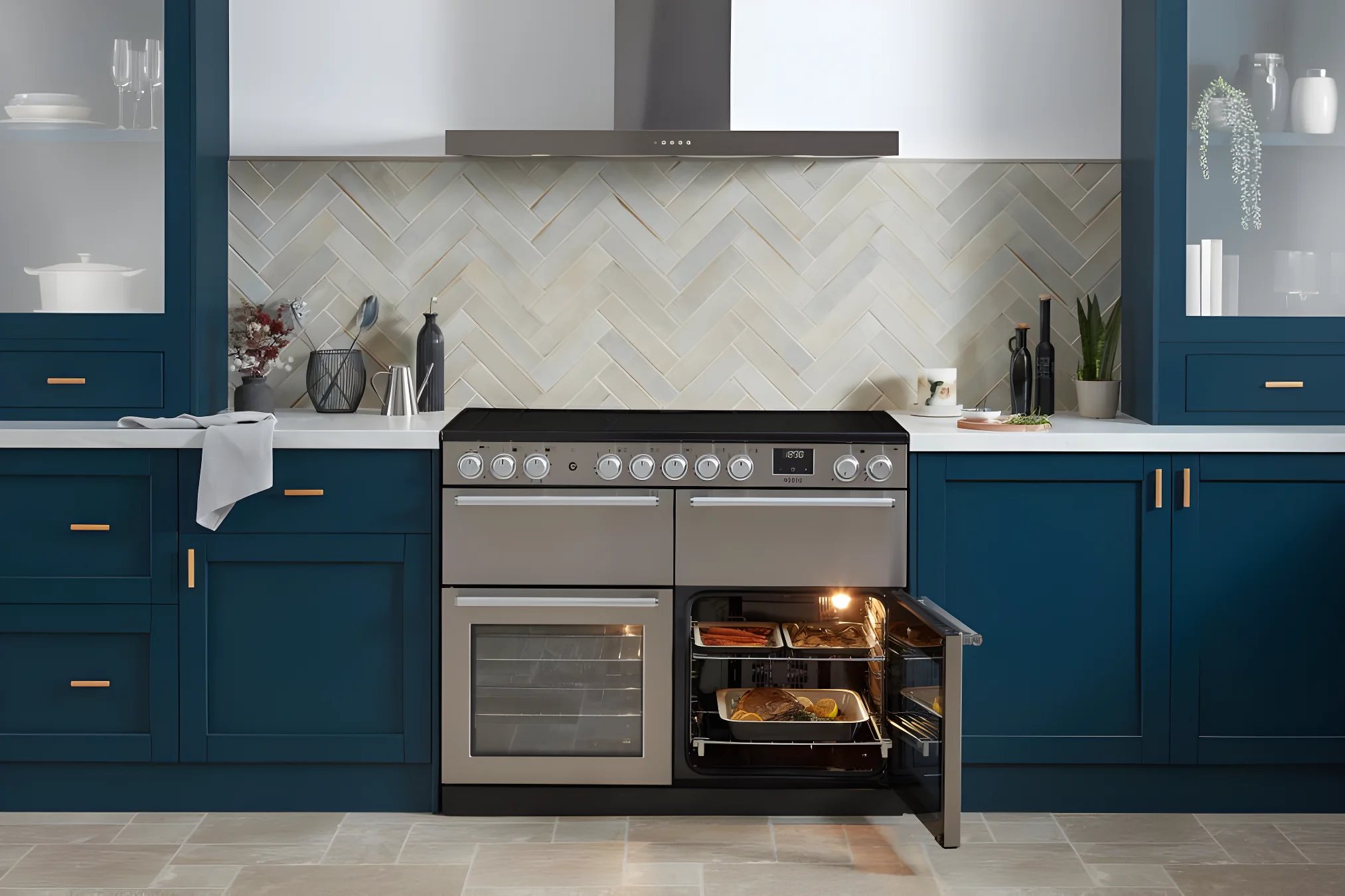 Rangemaster Nexus 110 NEXO110DFPCBL/CM1 - Charcoal Black Dual Fuel Range Cooker - 110cm - A Energy - Image 2